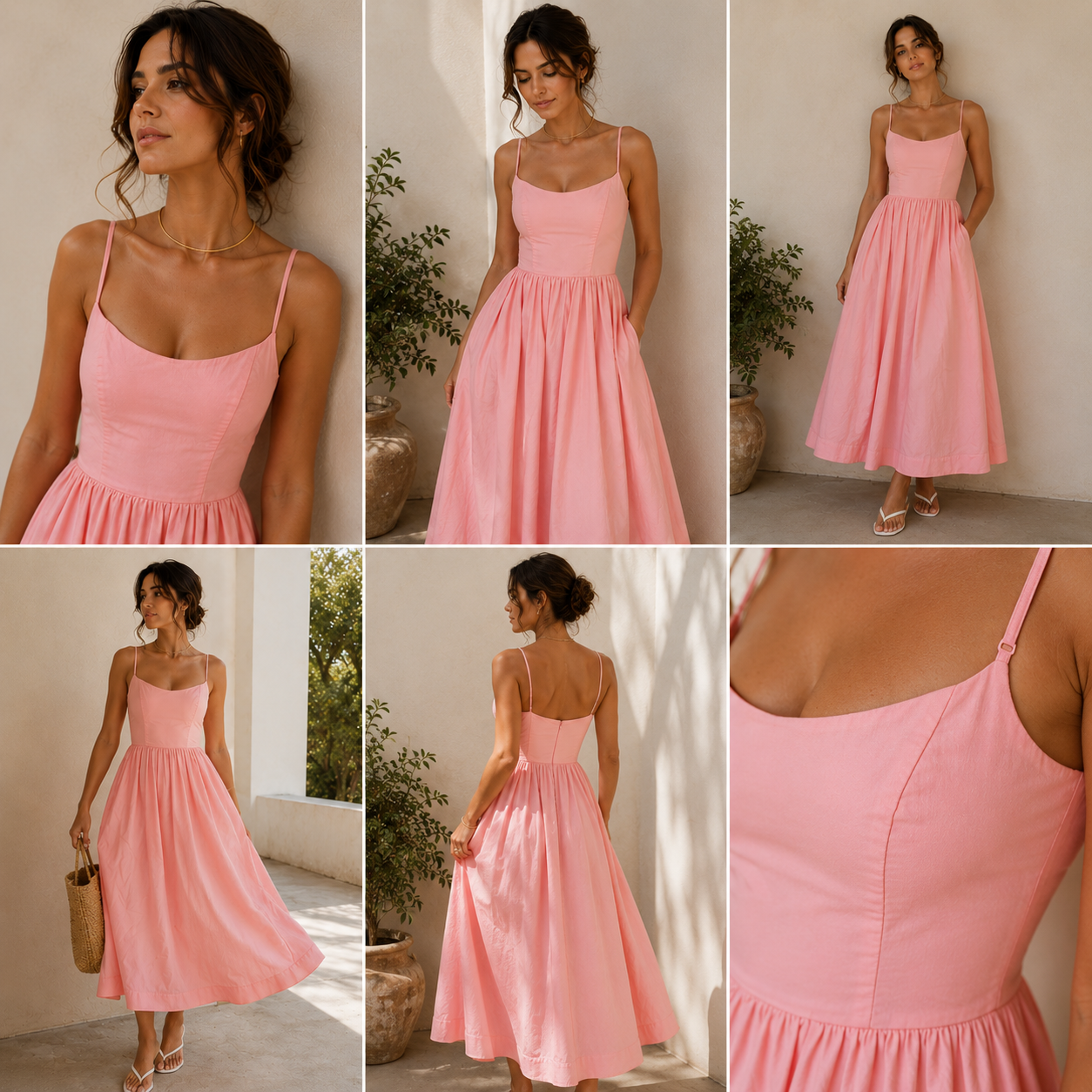 Robe Calyra™ – Bretelles Fines & Jupe Évasée