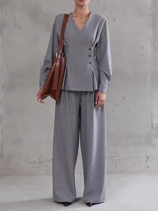 Ensemble Asymétrique Pantalon Large