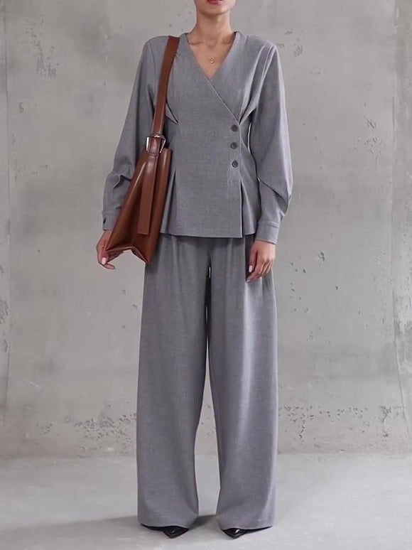 Ensemble Asymétrique Pantalon Large