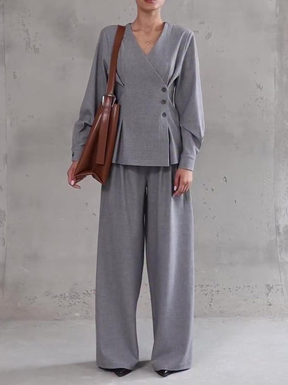 Ensemble Asymétrique Pantalon Large