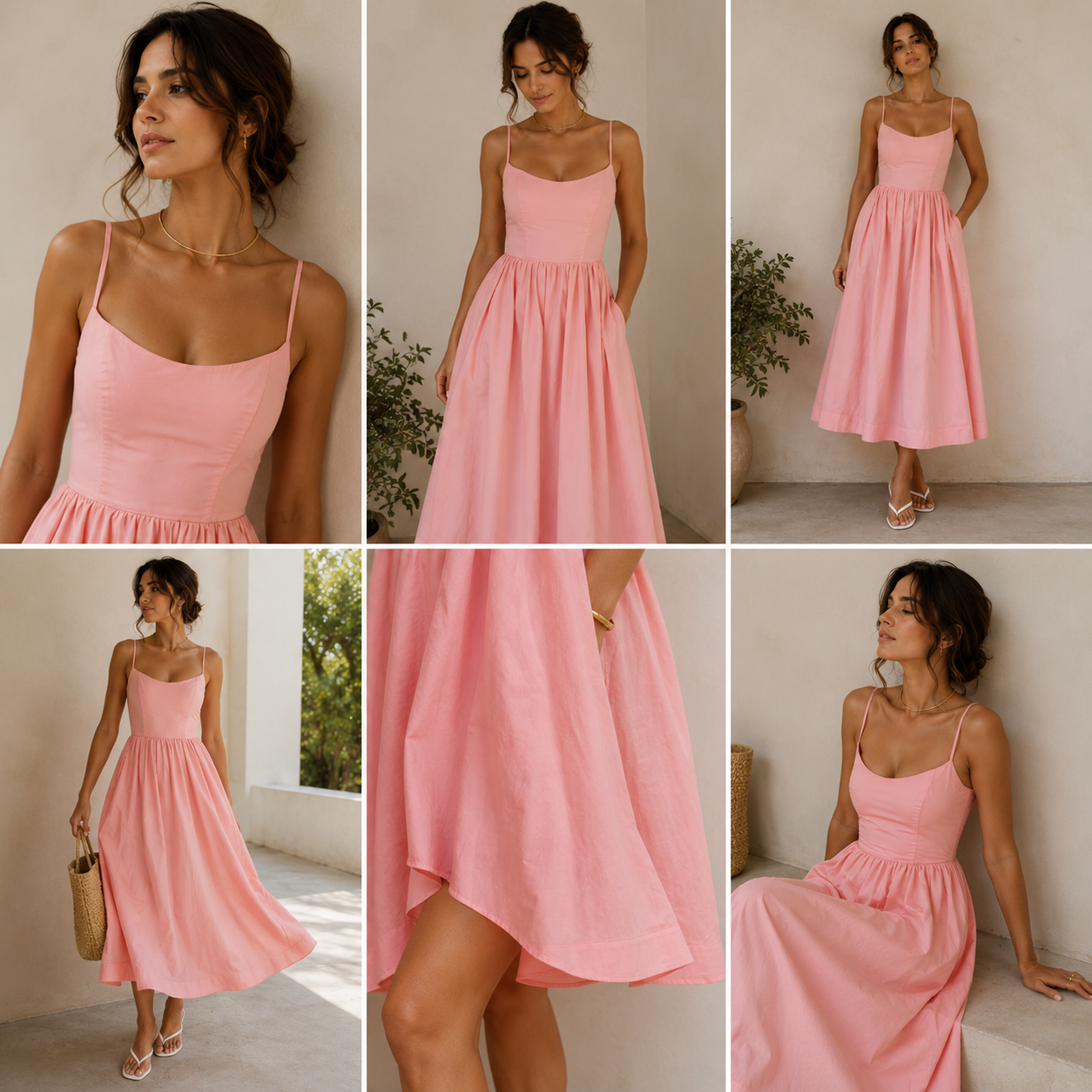 Robe Calyra™ – Bretelles Fines & Jupe Évasée