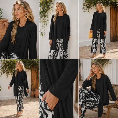 Ensemble Trois Pièces Veste -Signature élégante Confiance naturelle au quotidien