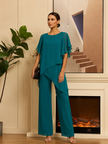 Ensemble Chiffon Irrégulier