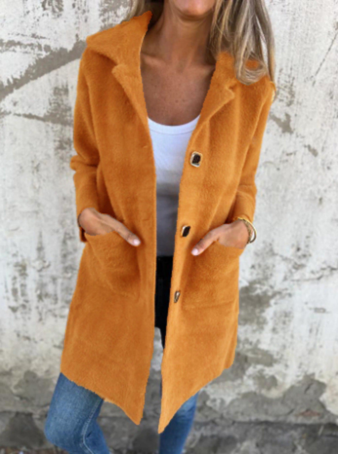 Manteau Col Polo Mi-Long
