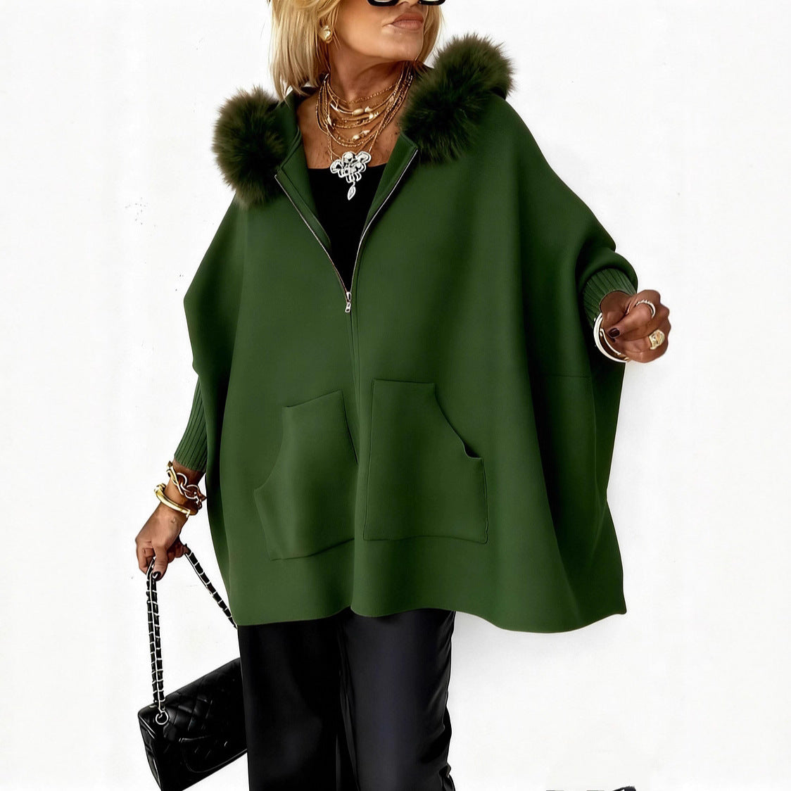 Cardigan Peluche Zippé Capuche