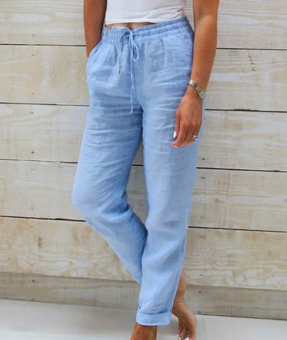 Pantalon Lin Taille Haute