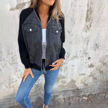 Veste Jean Capuche Patchwork