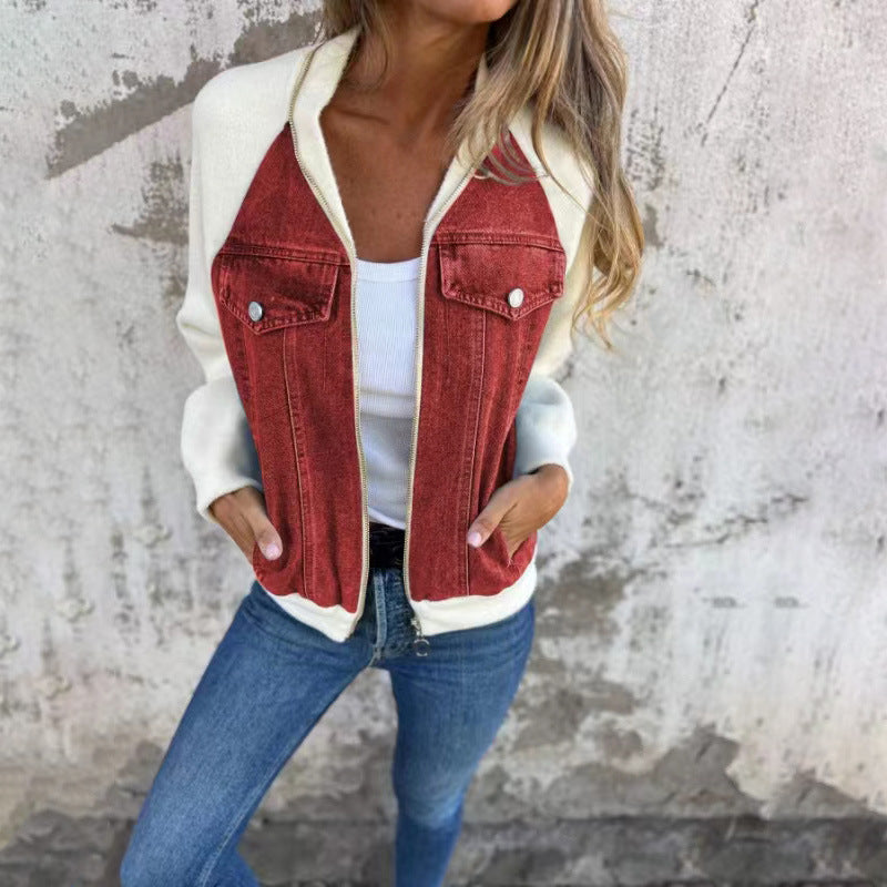 Veste Jean Capuche Patchwork