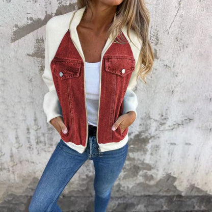 Veste Jean Capuche Patchwork