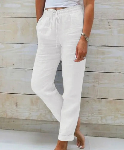 Pantalon Lin Taille Haute