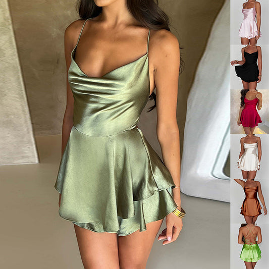 Robe Satin Dos Nu