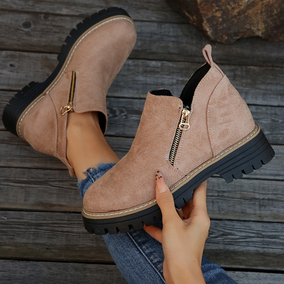Bottines Zippées Tendance
