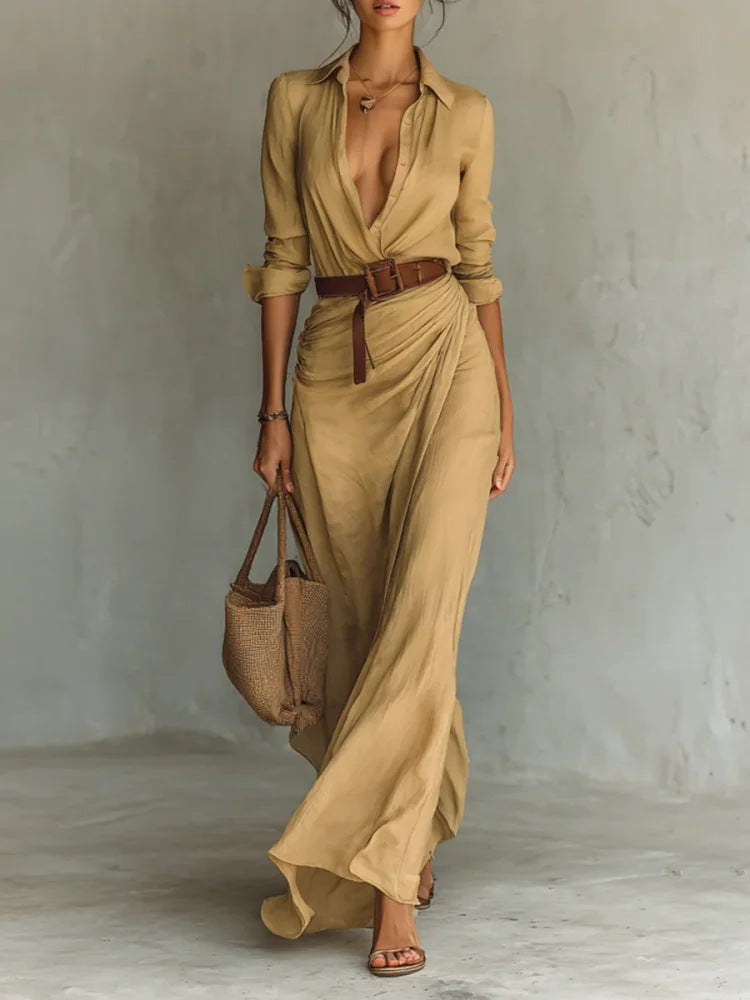 Robe Longue Ceinturée Bureau