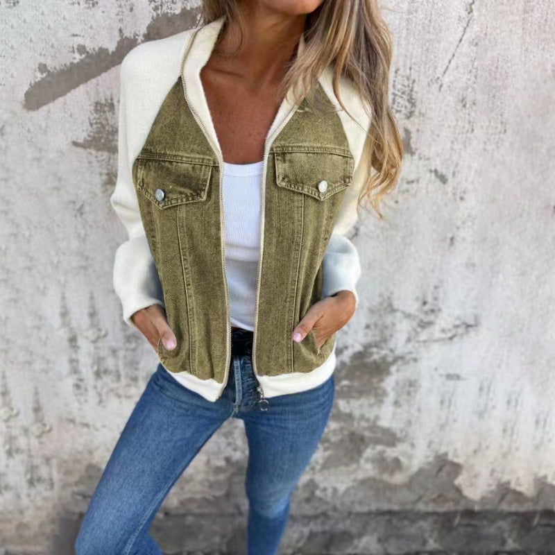 Veste Jean Capuche Patchwork