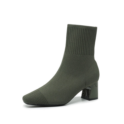 Boots Chaussette Talon Bloc