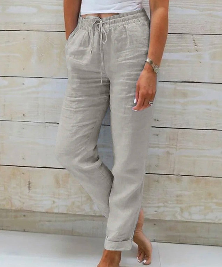 Pantalon Lin Taille Haute