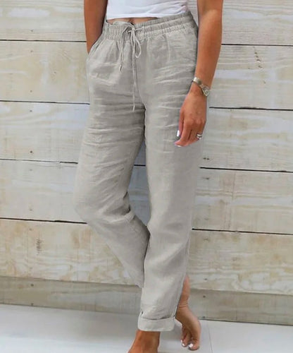 Pantalon Lin Taille Haute