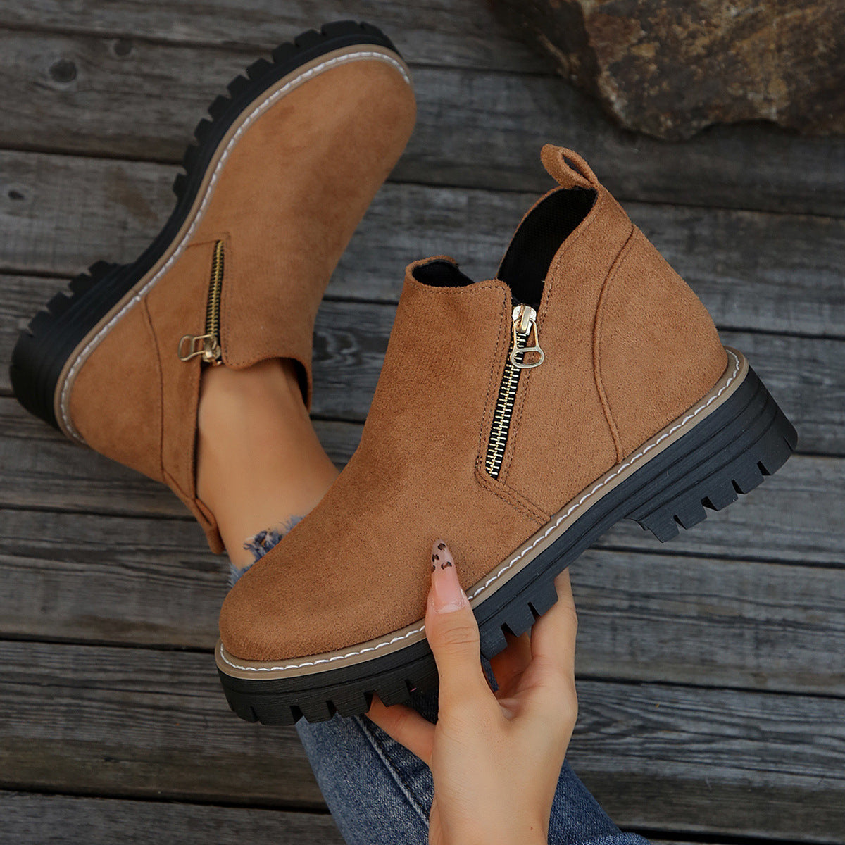 Bottines Zippées Tendance