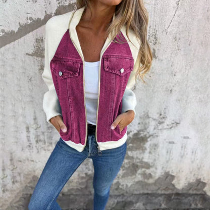 Veste Jean Capuche Patchwork