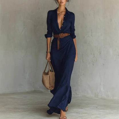Robe Longue Ceinturée Bureau