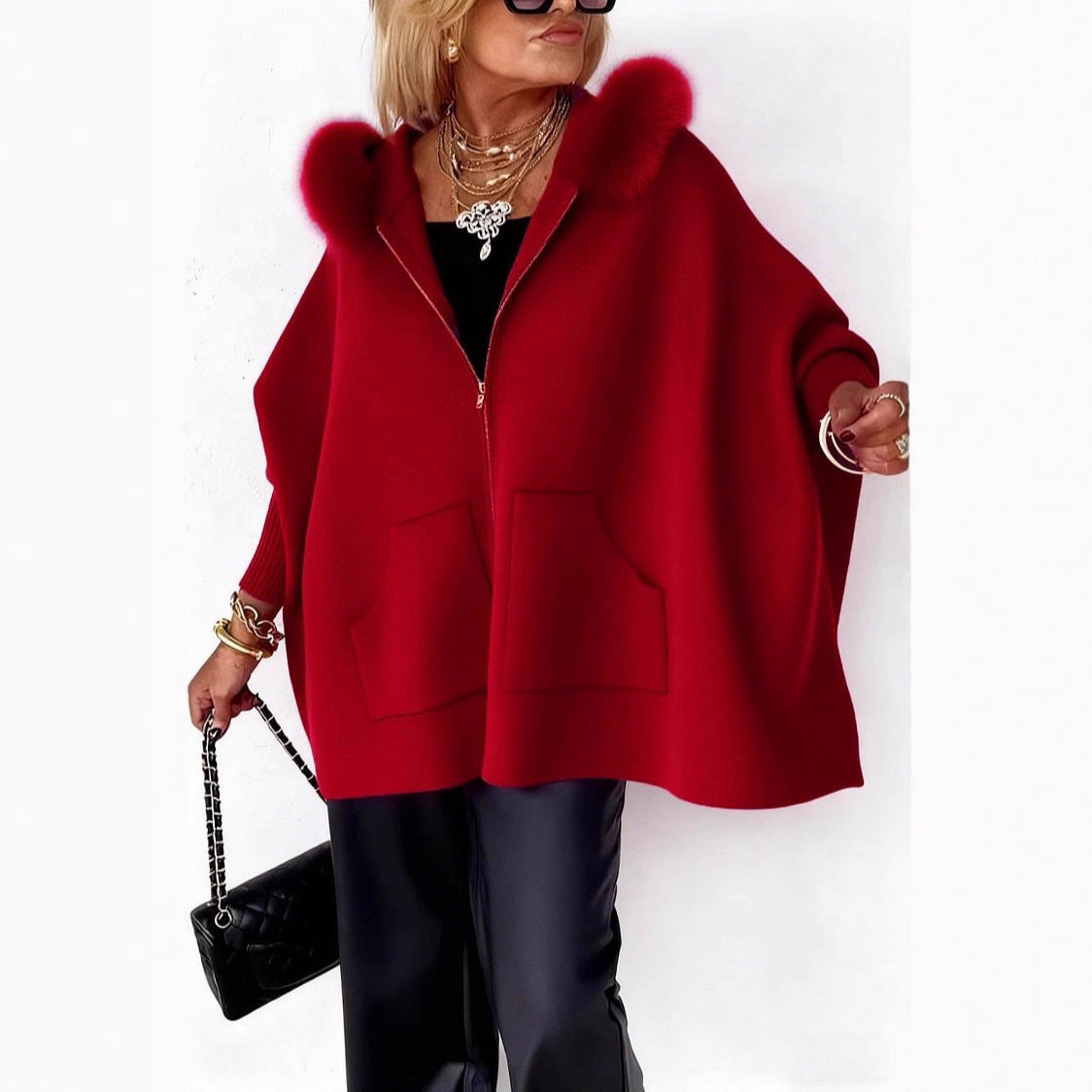 Cardigan Peluche Zippé Capuche