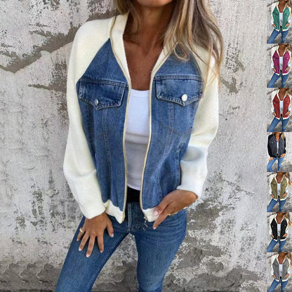 Veste Jean Capuche Patchwork
