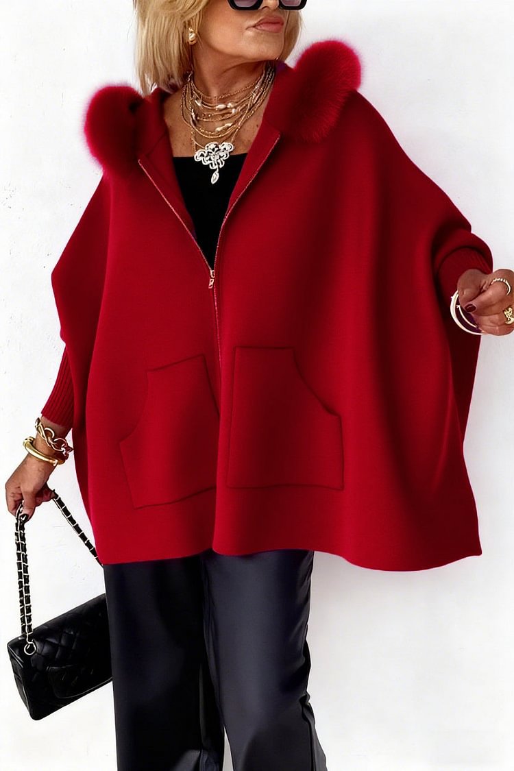 Cardigan Peluche Zippé Capuche