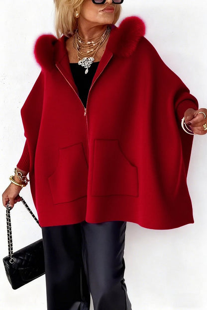 Cardigan Peluche Zippé Capuche