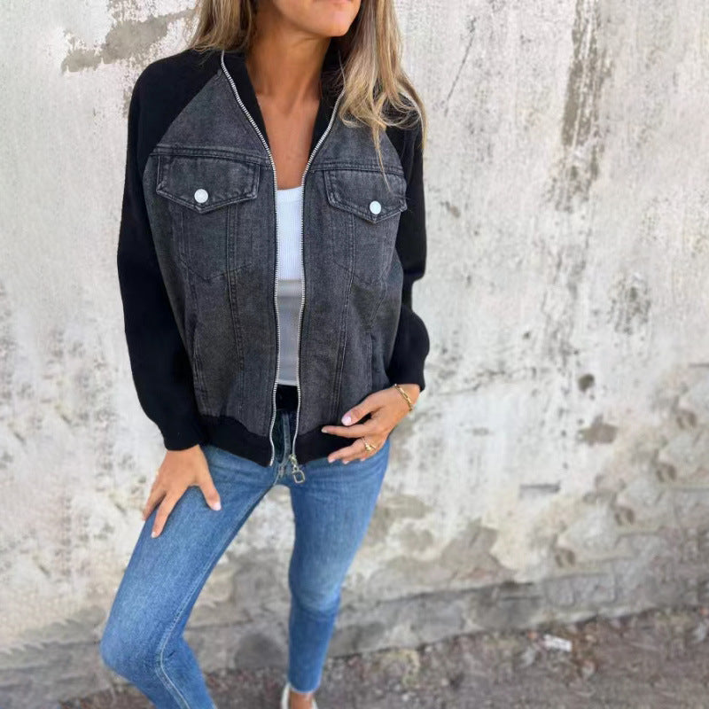 Veste Jean Capuche Patchwork