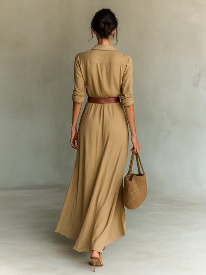 Robe Longue Ceinturée Bureau