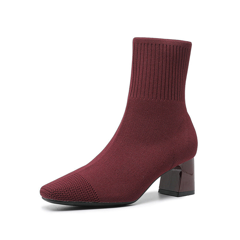 Boots Chaussette Talon Bloc
