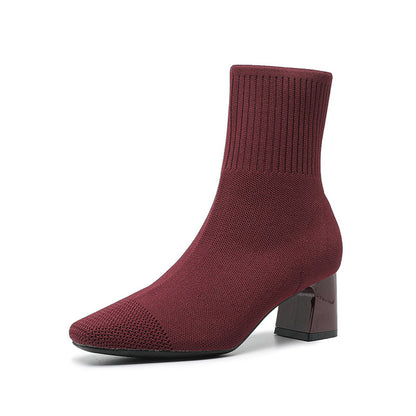 Boots Chaussette Talon Bloc