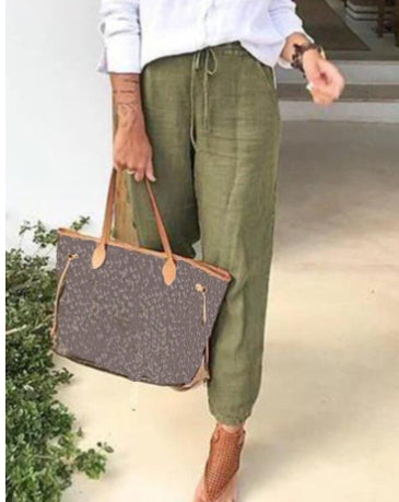 Pantalon Lin Taille Haute