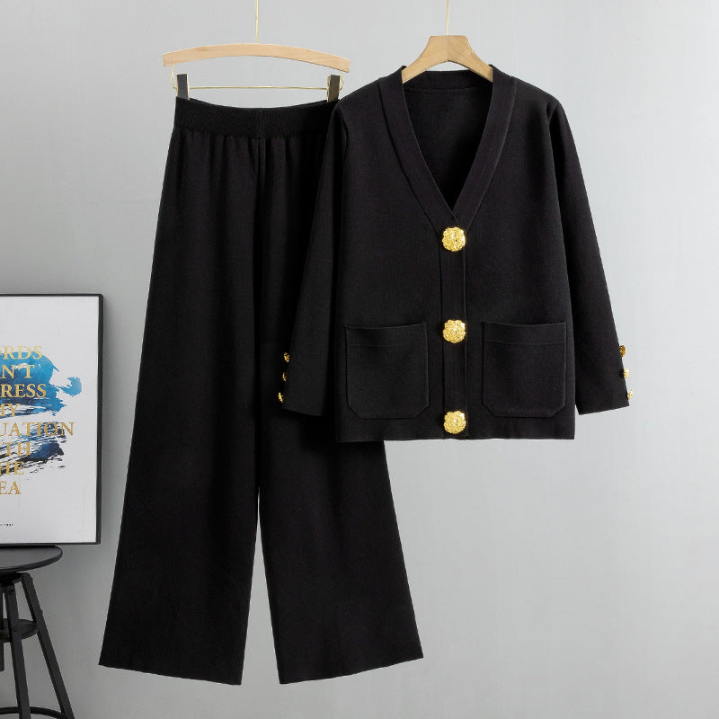 Ensemble Cardigan Boucle Métal