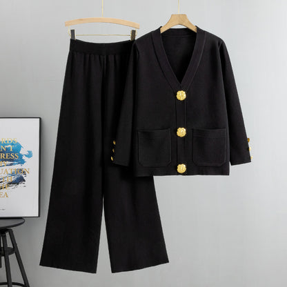 Ensemble Cardigan Boucle Métal