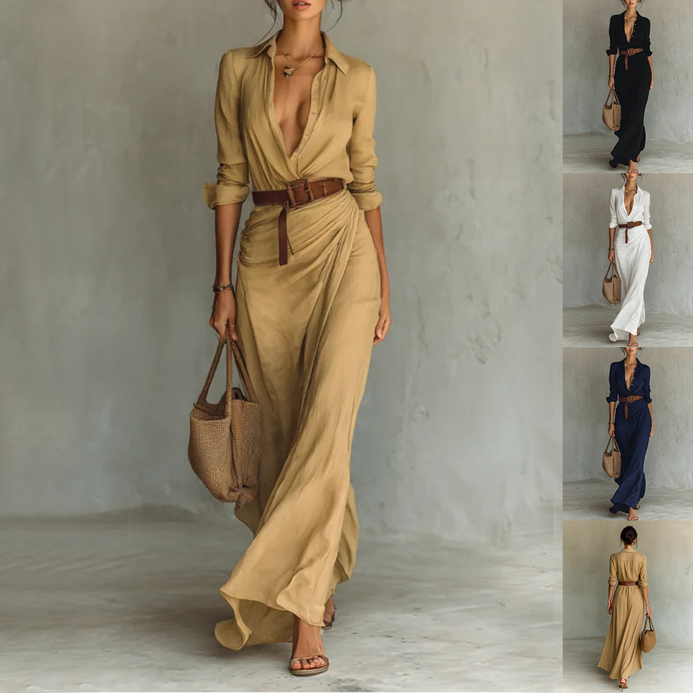 Robe Longue Ceinturée Bureau