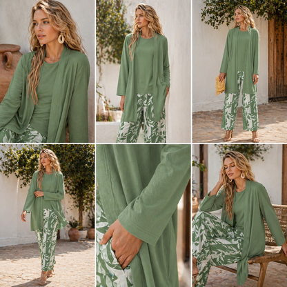Ensemble Trois Pièces Veste -Signature élégante Confiance naturelle au quotidien