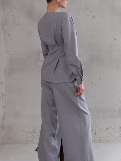 Ensemble Asymétrique Pantalon Large