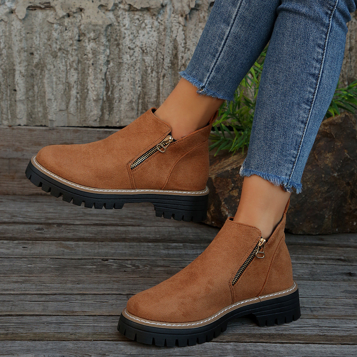Bottines Zippées Tendance