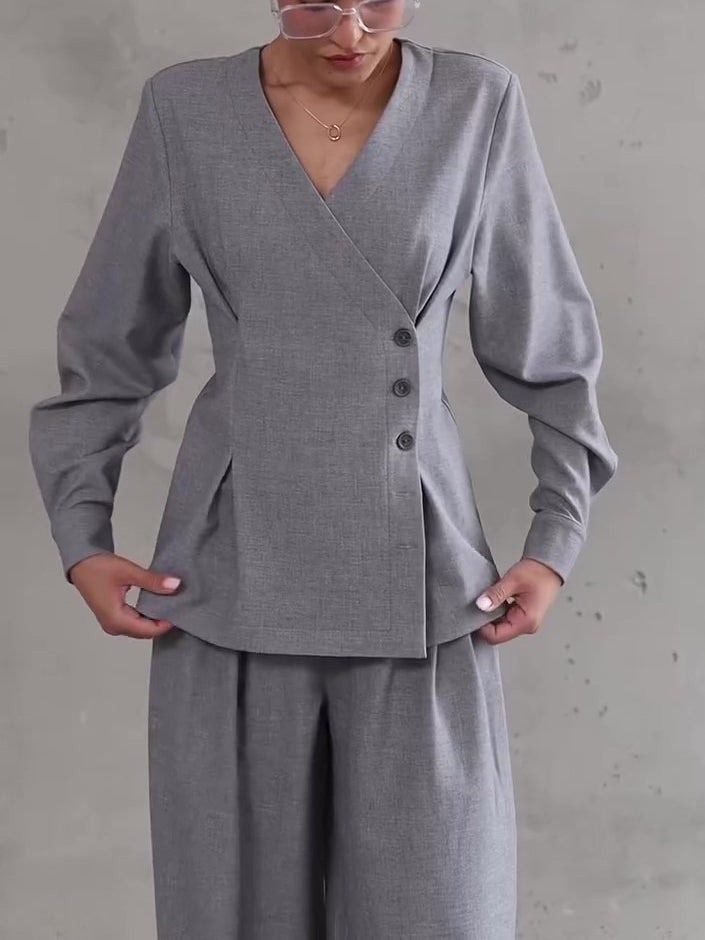 Ensemble Asymétrique Pantalon Large