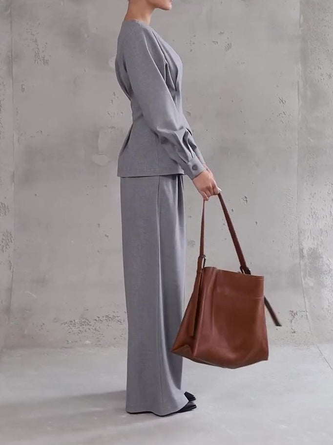 Ensemble Asymétrique Pantalon Large