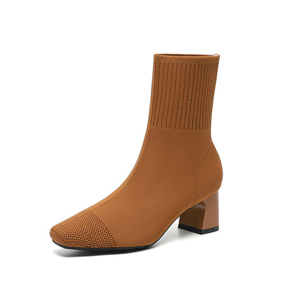 Boots Chaussette Talon Bloc
