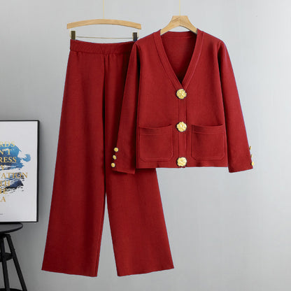 Ensemble Cardigan Boucle Métal