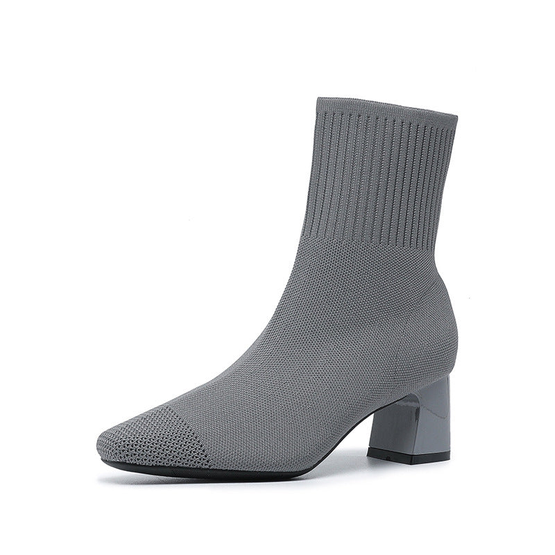 Boots Chaussette Talon Bloc