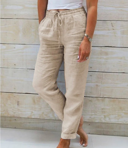 Pantalon Lin Taille Haute